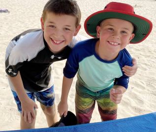 11-year old Quinn Palmer and his brother old Kieran.